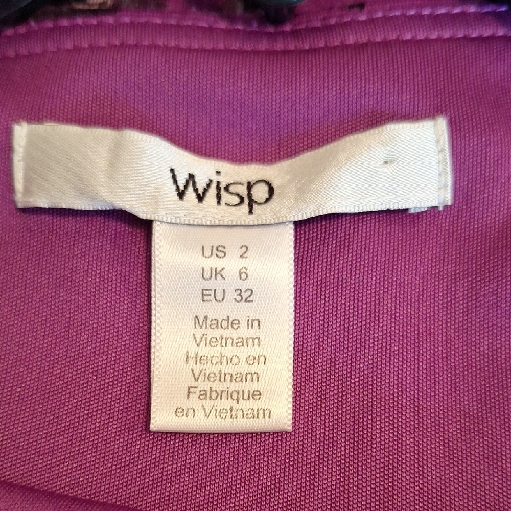 WISP Purple Sheath Midi Dress with Crew Neck. NWOT Size 2 - Picture 6 of 8